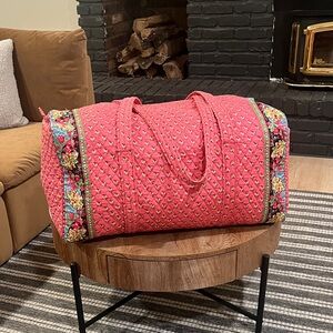 Vintage XL Duffle Vera Bradley Pink Pansy
